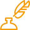 Image of a quill and ink well